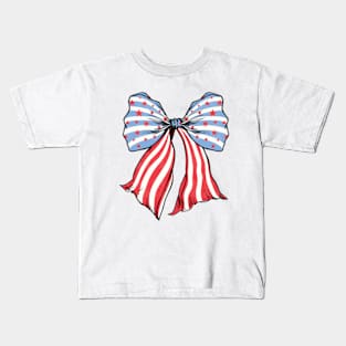 Coquette American Flag Funny Independence Day Kids T-Shirt